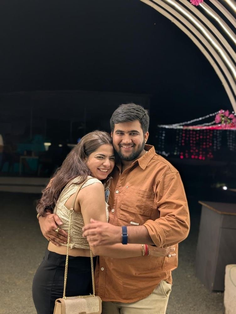 A warm embrace at night
